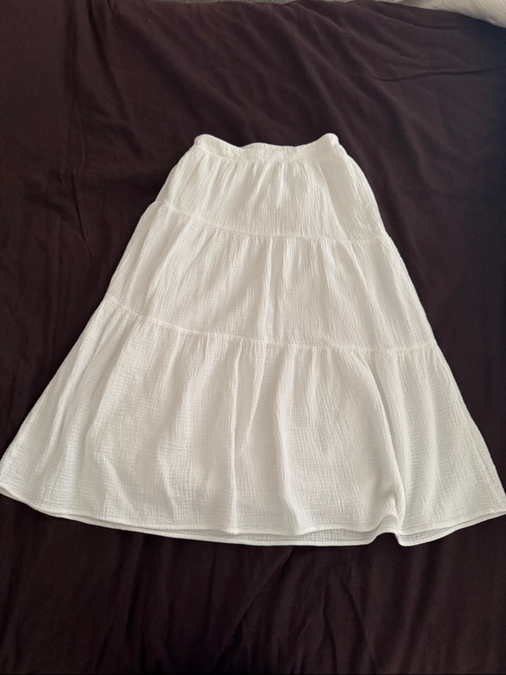 White Tiered Maxi Skirt